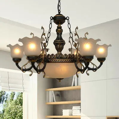 Antique Iron Chandelier Classic Touch for Living Rooms & Bedrooms