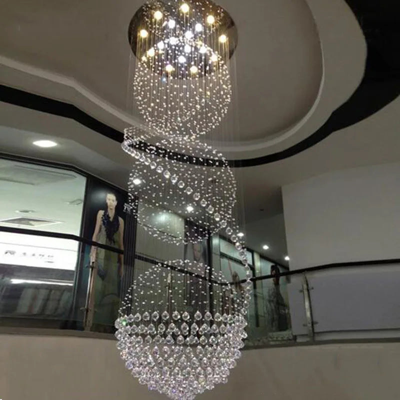 Spiral Crystal LED Chandelier for Sophisticated Interiors