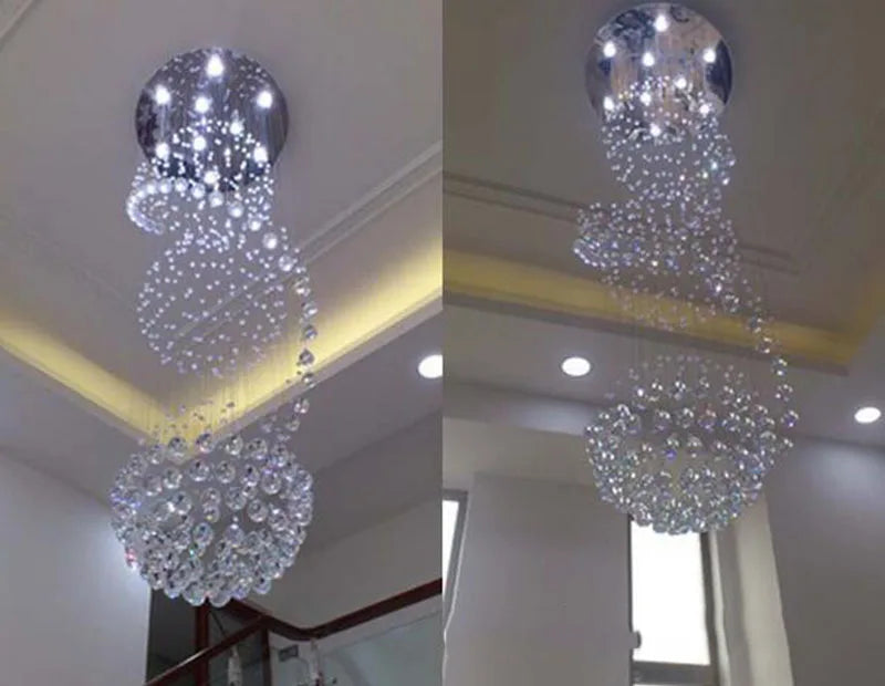 Spiral Crystal LED Chandelier for Sophisticated Interiors