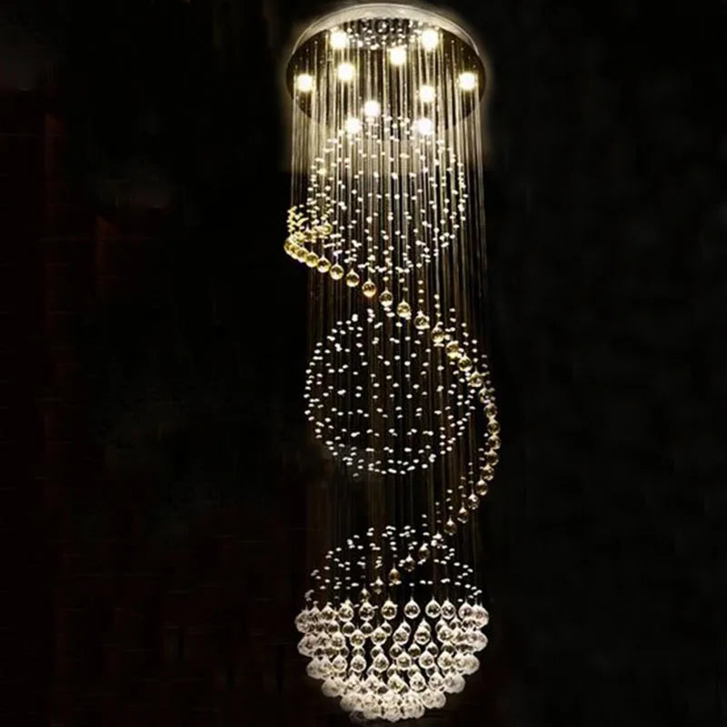 Spiral Crystal LED Chandelier for Sophisticated Interiors