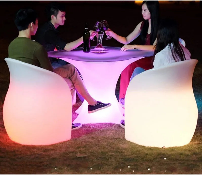 Illuminate Your Space: LED Rechargeable Glowing Armchair for Living Room & Bar
