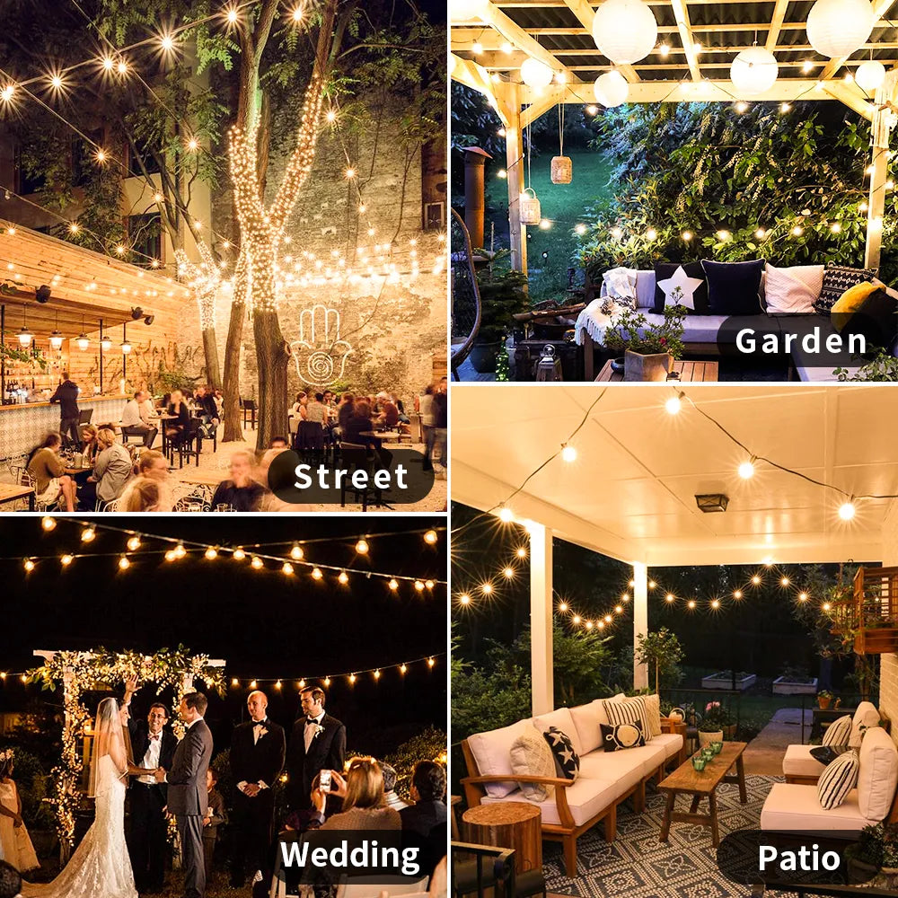 Hanging Outdoor LED Fairy String Lights/G40 Globe LED Bulbs Patio Light