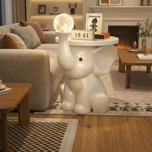 Elephant Side Table Shelf For Living Room & Modern Household Décor