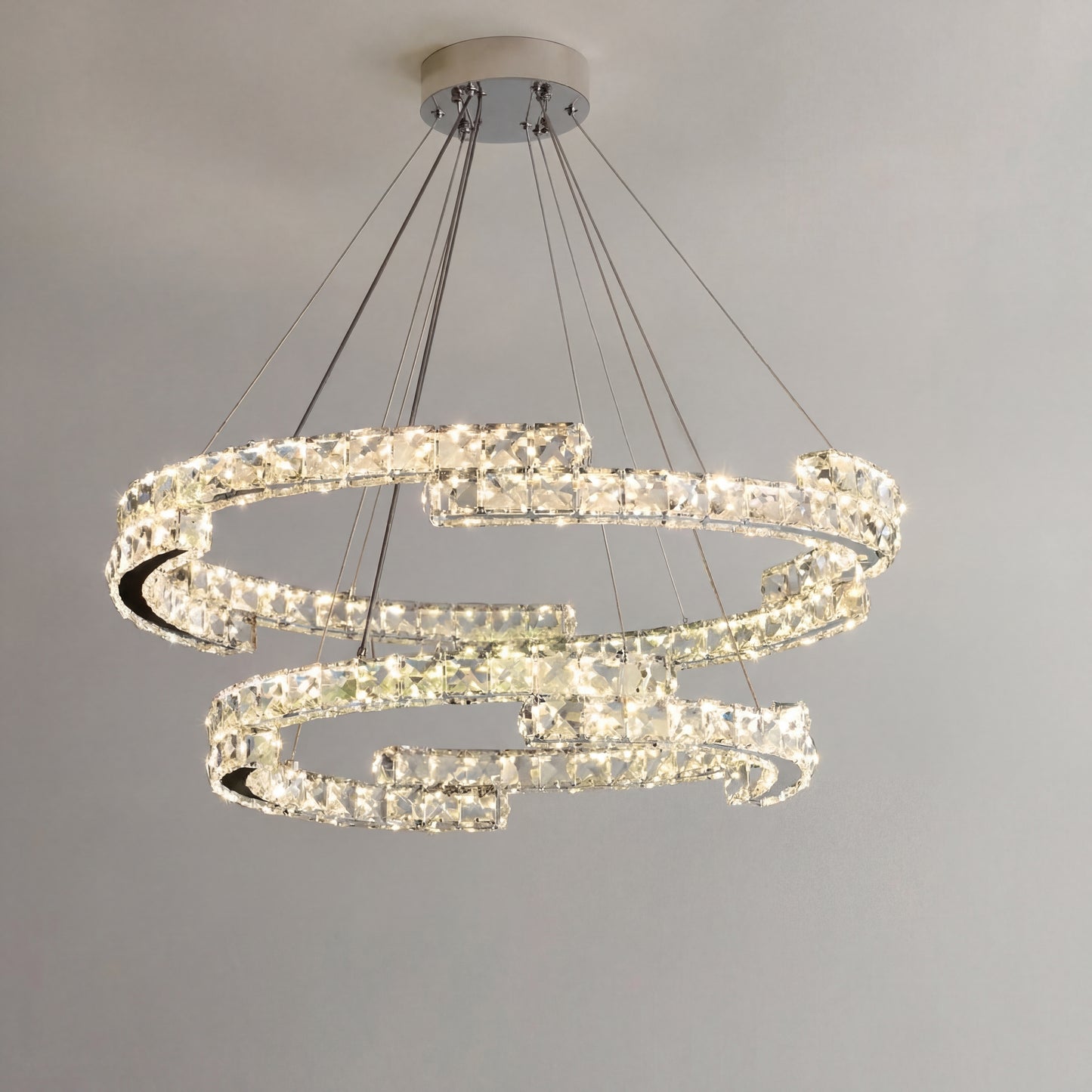 Luxury Crystal Chandelier for Staircase & High Ceiling Homes