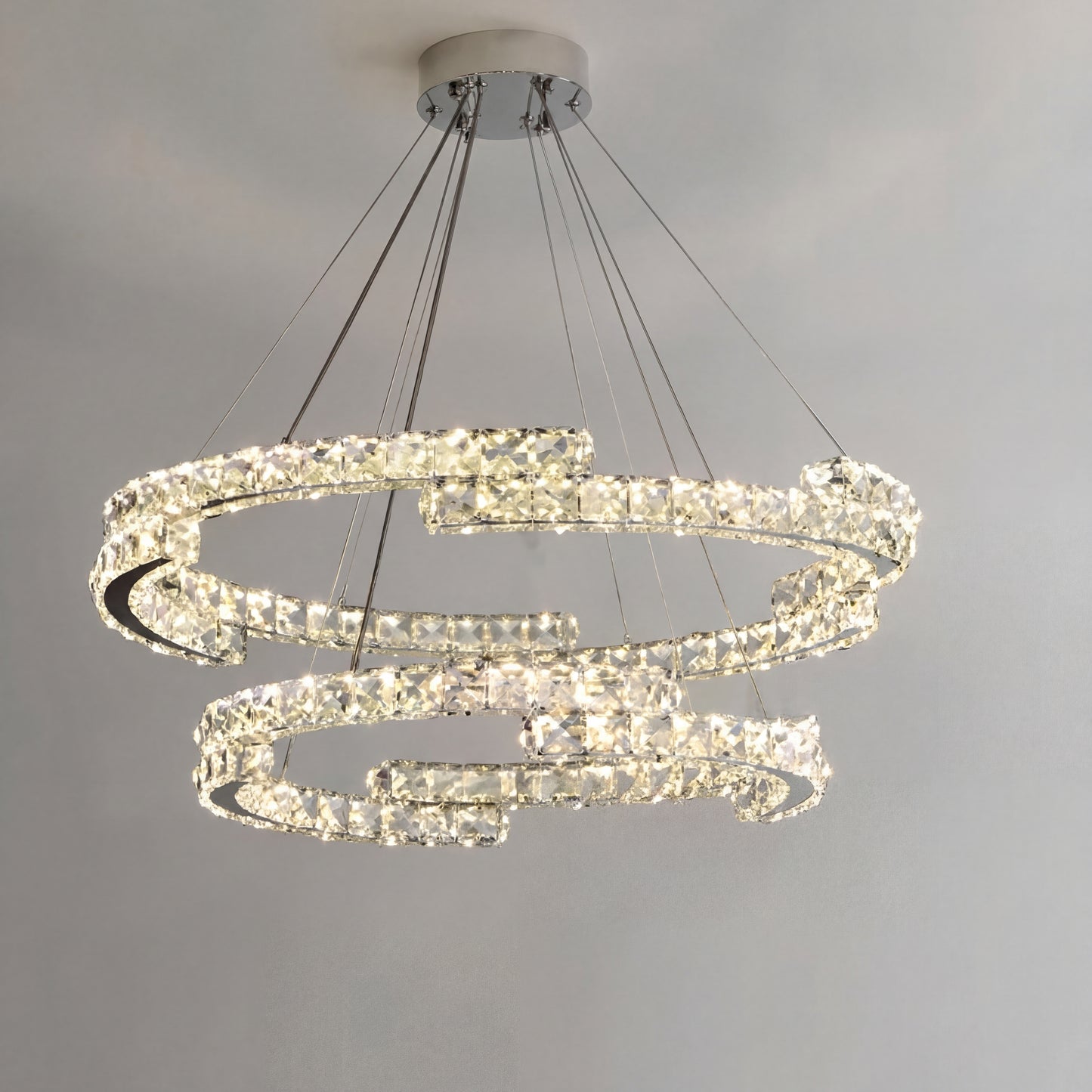 Luxury Crystal Chandelier for Staircase & High Ceiling Homes