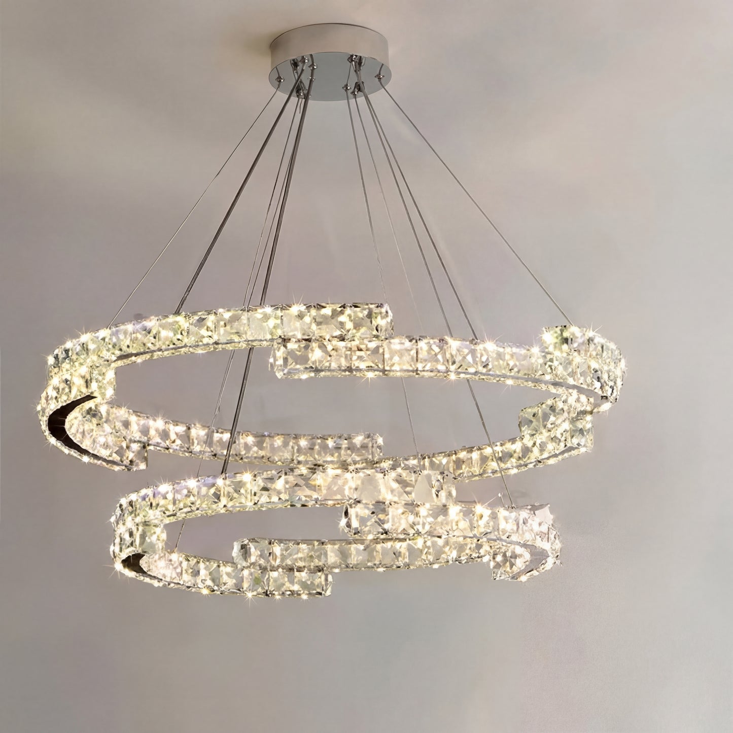 Luxury Crystal Chandelier for Staircase & High Ceiling Homes