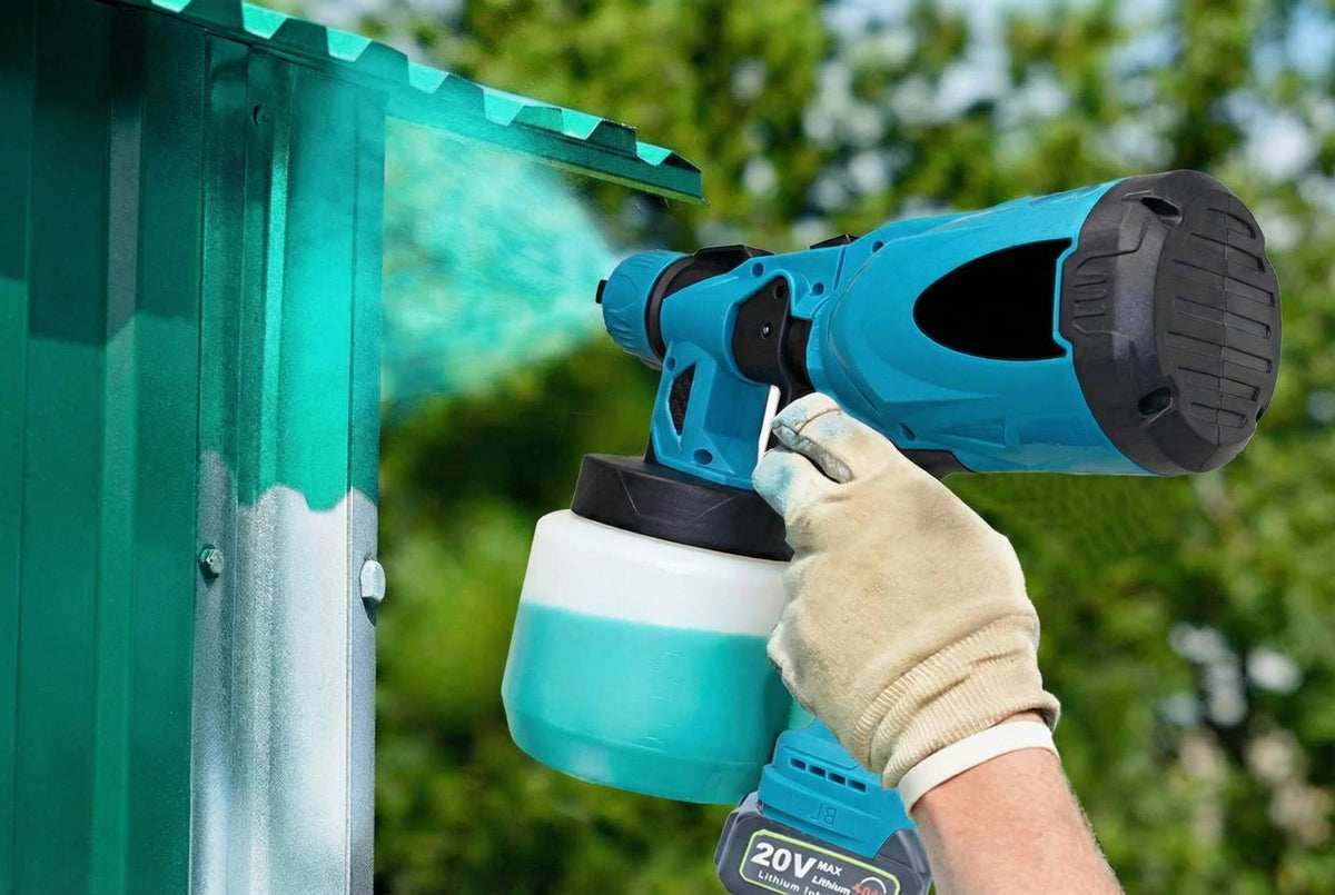 Heavy Duty Cordless Spray Gun HVLP Paint Sprayer for Steel, Wood & Cars