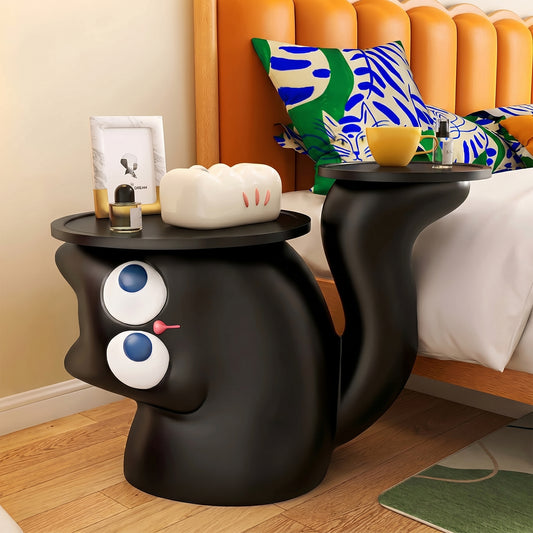 Cat Side Table with Storage Tray For Living Room & Home Décor