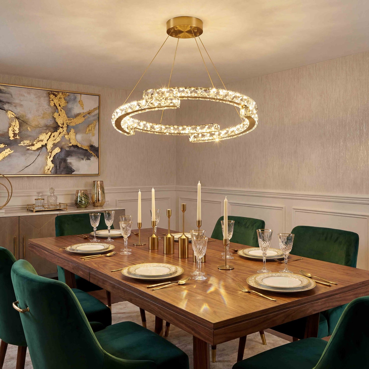 Luxury Crystal Chandelier for Staircase & High Ceiling Homes