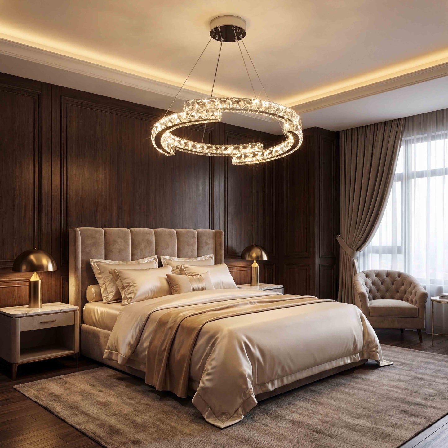 Luxury Crystal Chandelier for Staircase & High Ceiling Homes