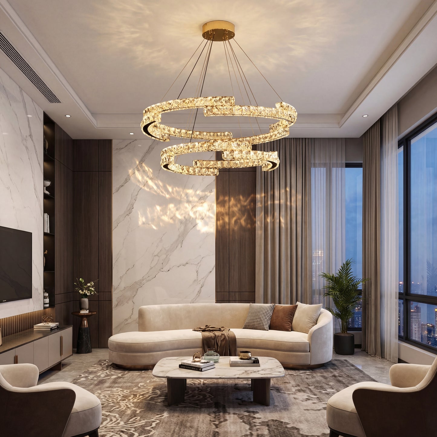 Luxury Crystal Chandelier for Staircase & High Ceiling Homes