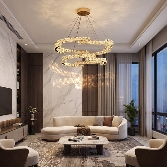 Luxury Crystal Chandelier for Staircase & High Ceiling Homes