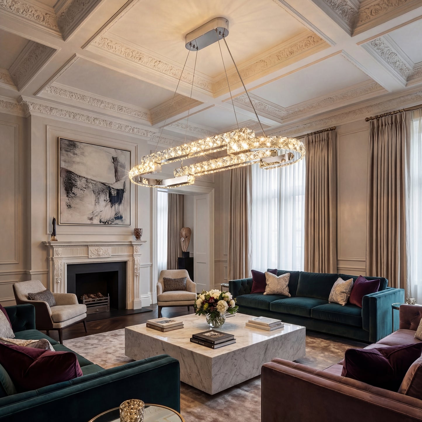 Luxury Crystal Chandelier for Staircase & High Ceiling Homes