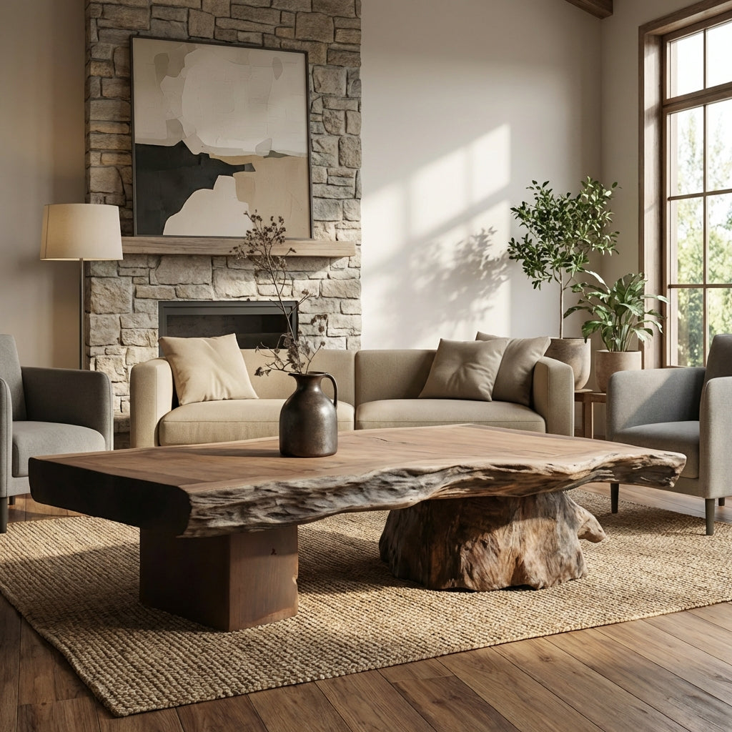 Premium Wood Coffee Table Unique Modern Antique Style for Living Room & Home Decor