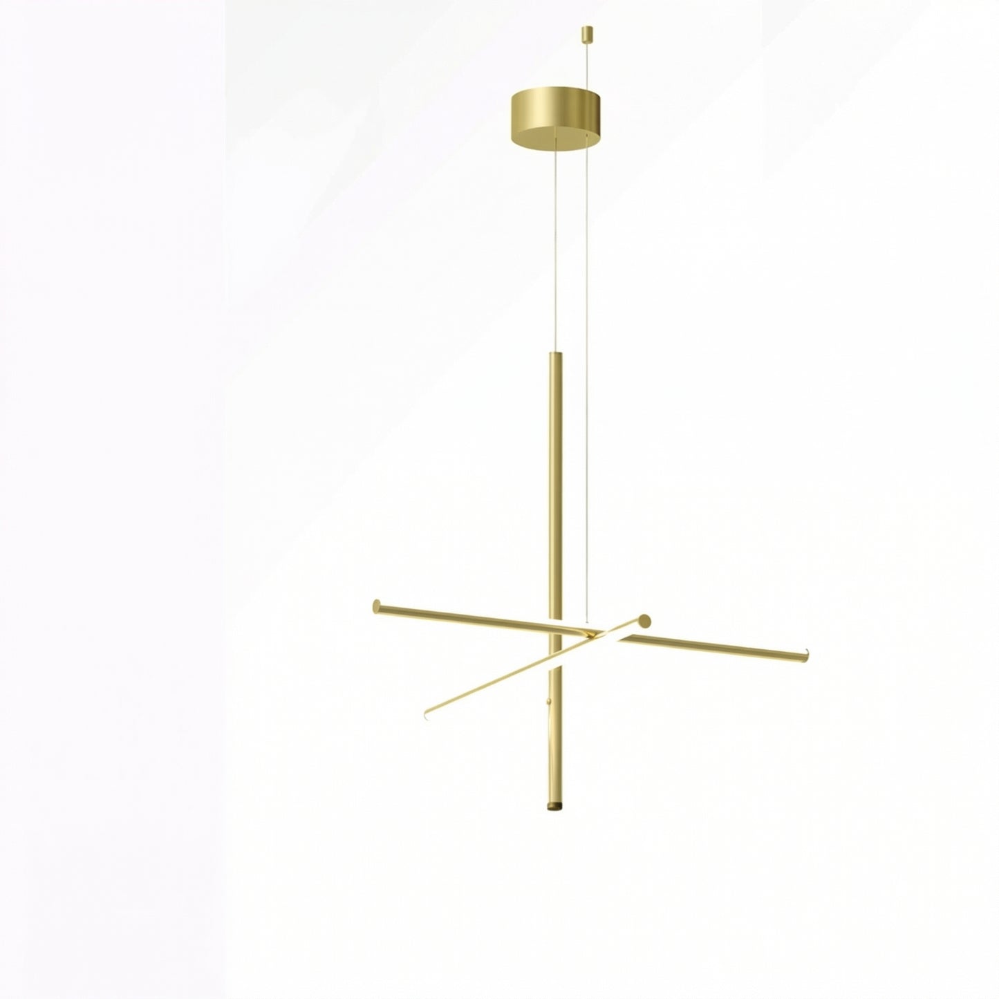 Luxury Italian Gold Tube LED Chandelier for Kitchen & Living Spaces