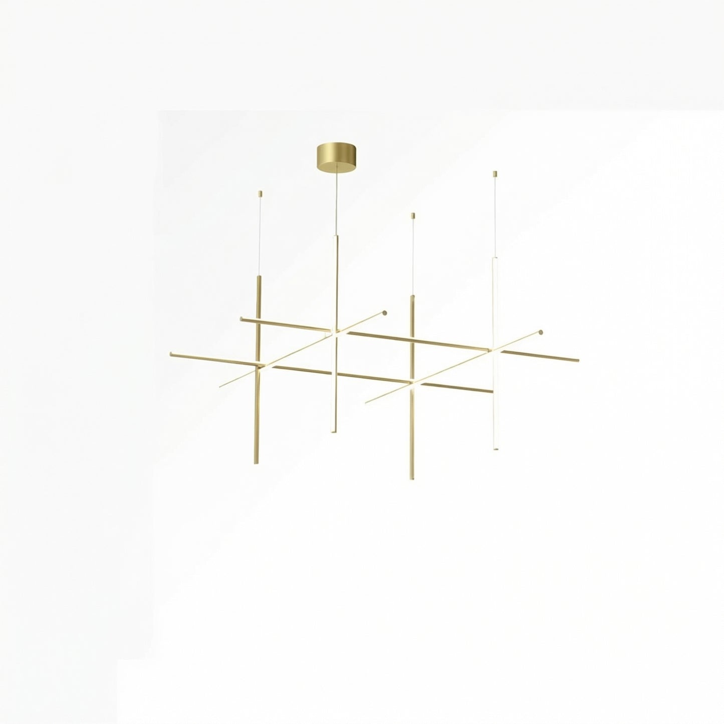 Luxury Italian Gold Tube LED Chandelier for Kitchen & Living Spaces
