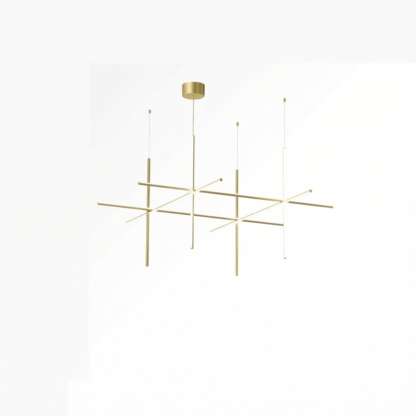 Luxury Italian Gold Tube LED Chandelier for Kitchen & Living Spaces