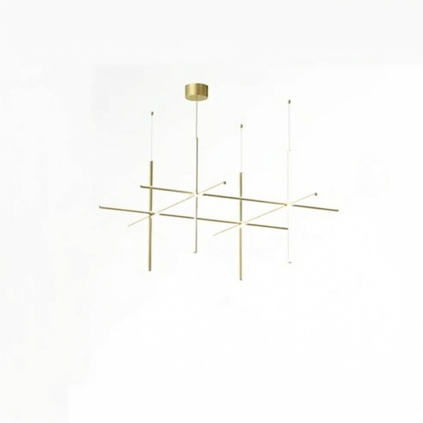 Luxury Italian Gold Tube LED Chandelier for Kitchen & Living Spaces