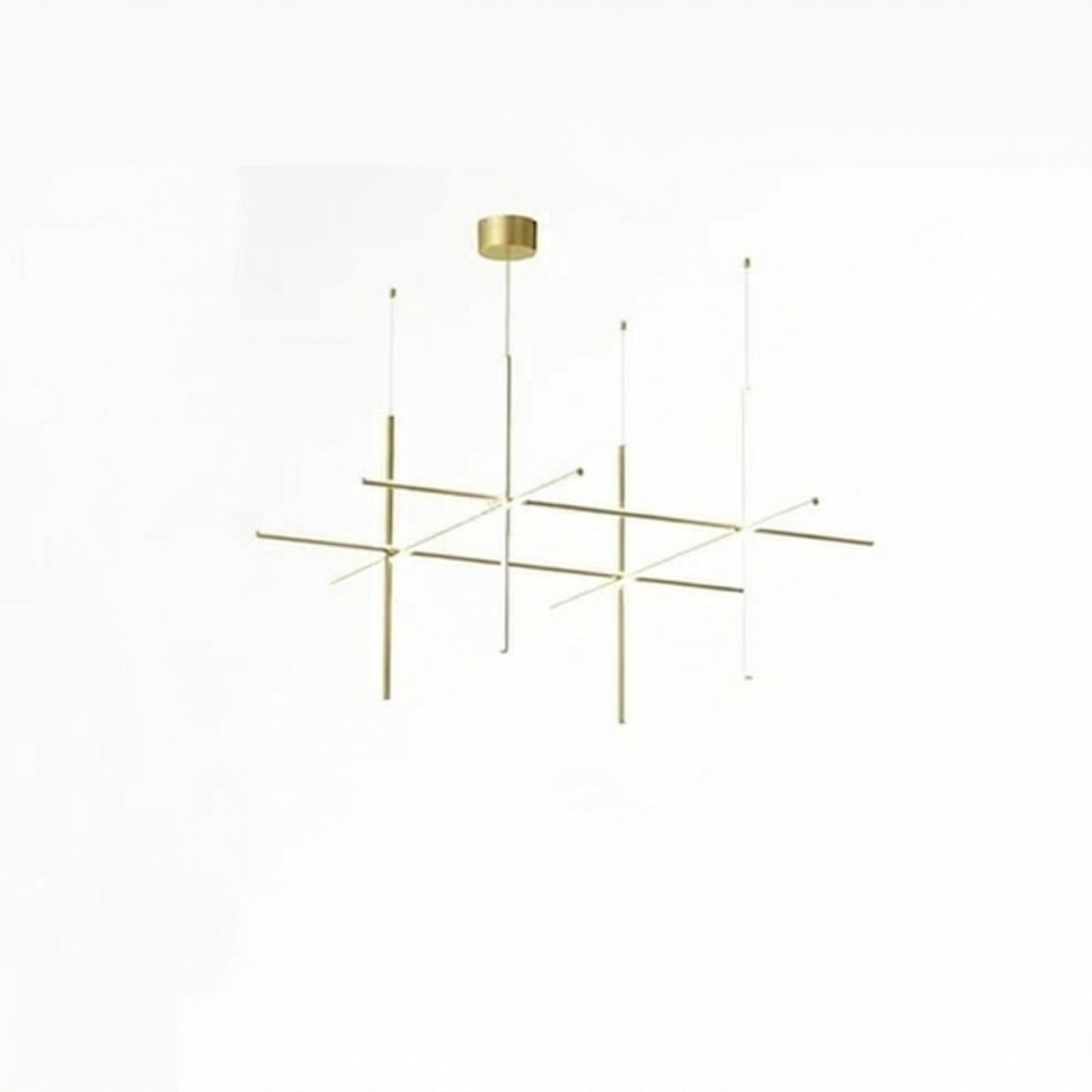 Luxury Italian Gold Tube LED Chandelier for Kitchen & Living Spaces