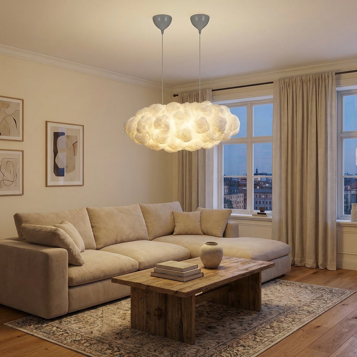 Luxury Floating Cloud LED Chandelier Pendant Light for Living Room Decor
