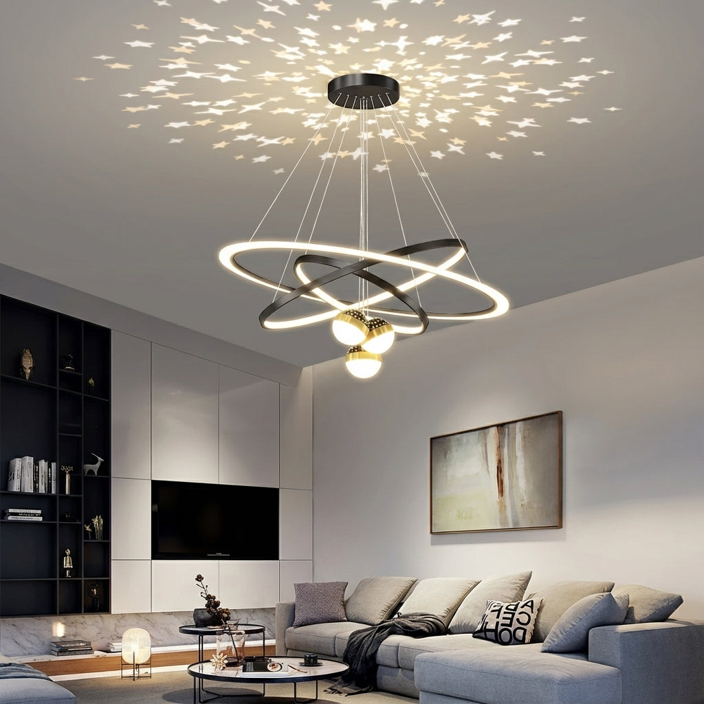 Minimalist LED Ceiling Chandelier for Living Room or Dining Room