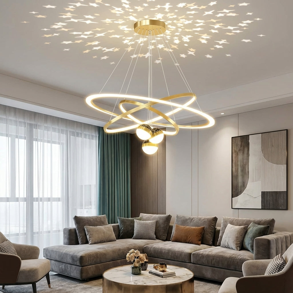 Minimalist LED Ceiling Chandelier for Living Room or Dining Room