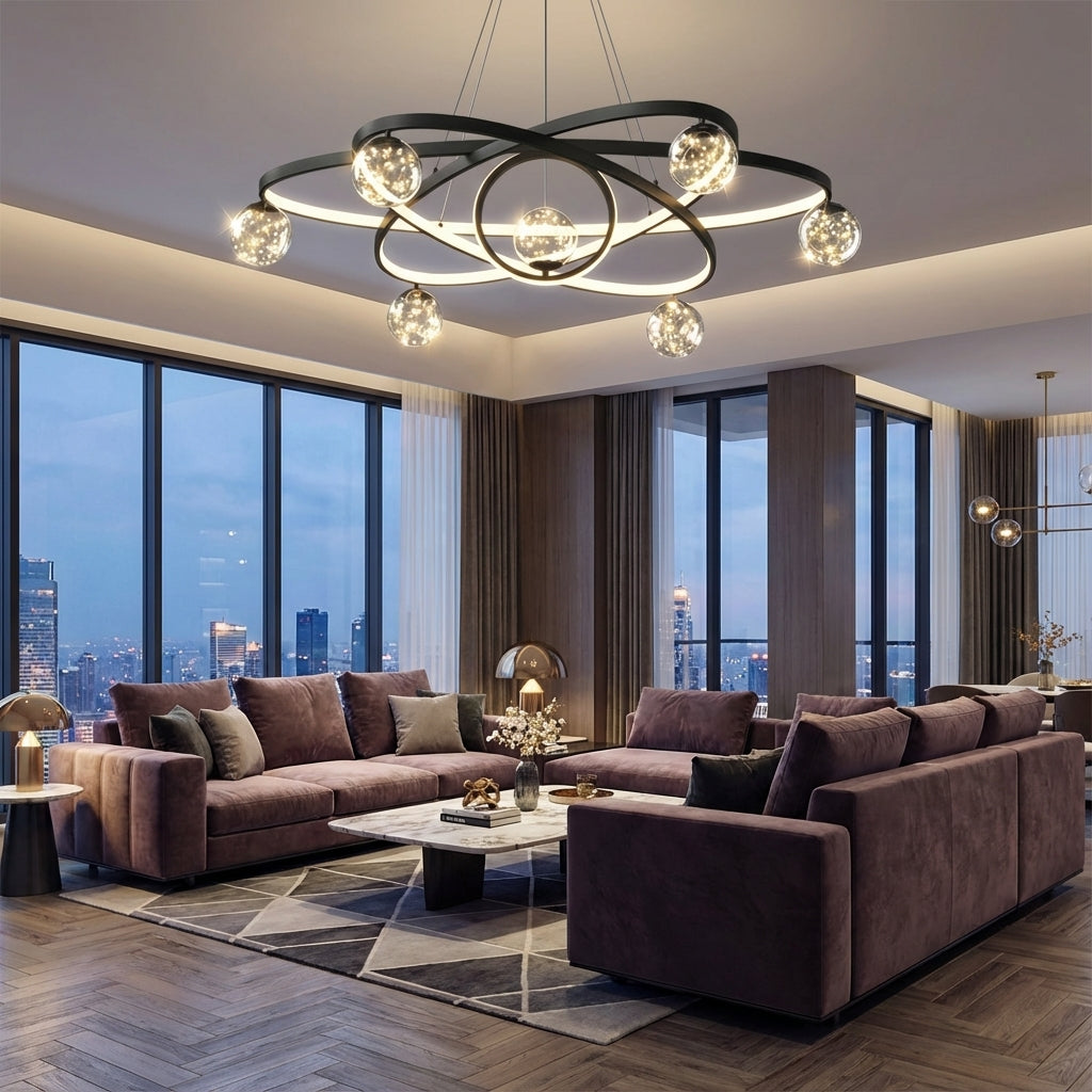 Minimalist LED Ceiling Chandelier for Living Room or Dining Room