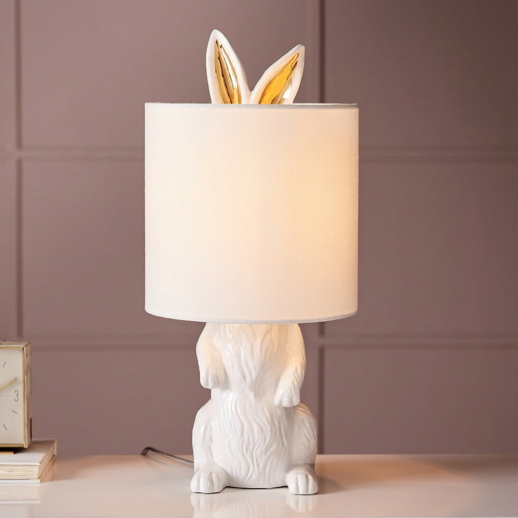 Rabbit Table Lamp for Bedroom, Kids Room & Cozy Home Decor
