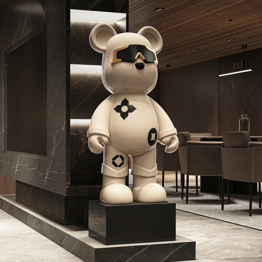 Designer Violent Bear Statue Premium Living Room TV Cabinet Decoration