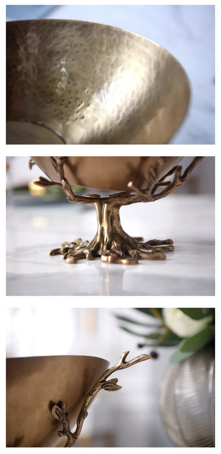 Luxury European Brass Tree Branch Bird Statue