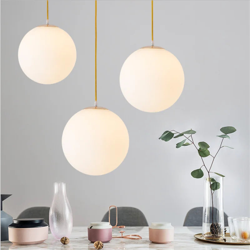 White Globe LED Hanging Lamps for a Chic Interior!