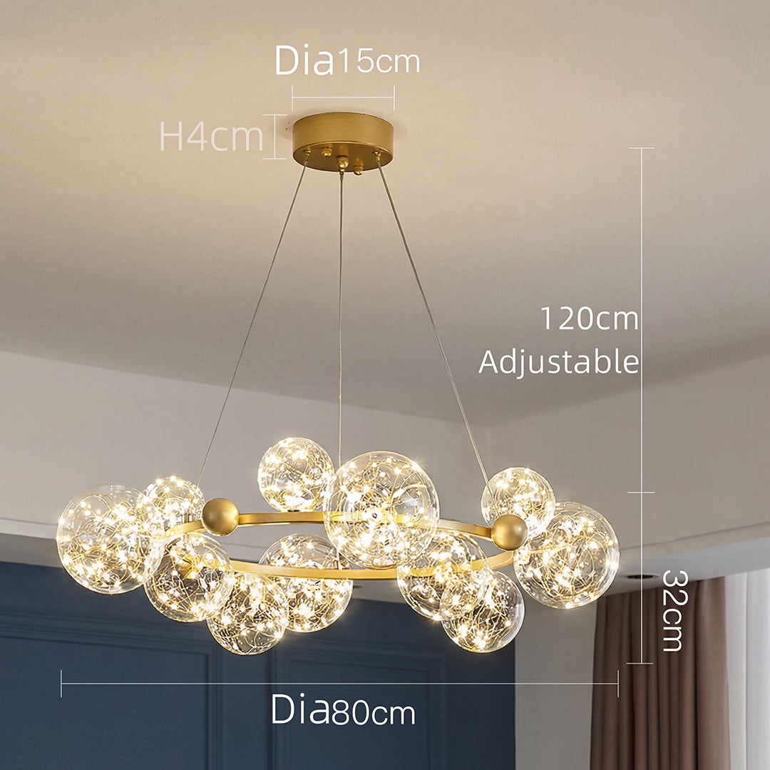 Luxury Gold Circle Chandelier Pendant for Hotels, Villas & Modern Interiors