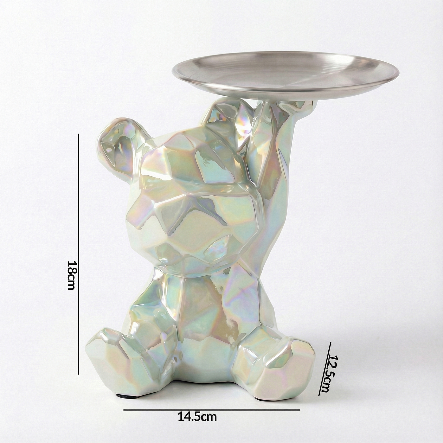 Geometric Bear Tray Statue with Smart Storage Perfect for Living Rooms & Any Space