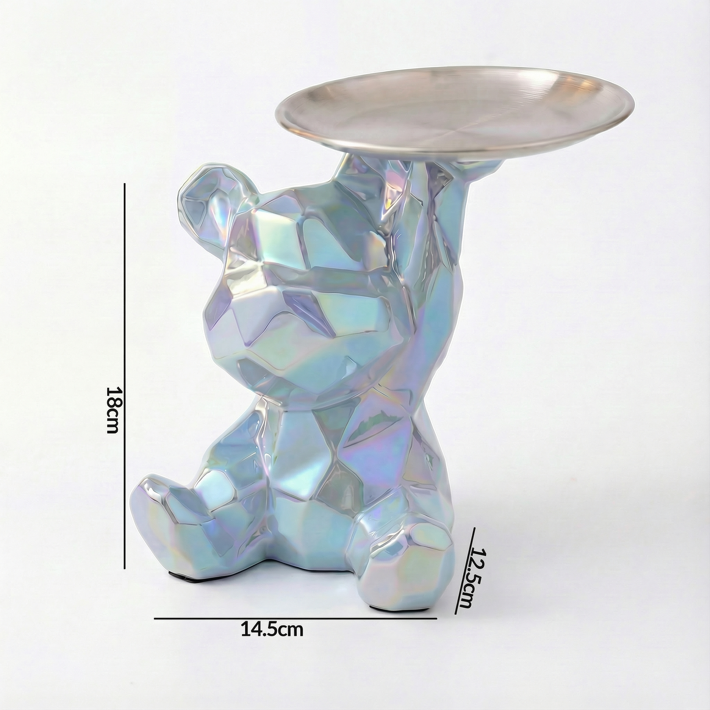 Geometric Bear Tray Statue with Smart Storage Perfect for Living Rooms & Any Space