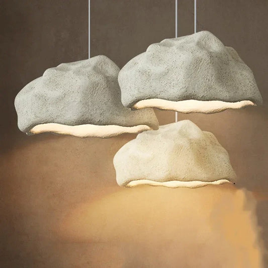 Wabi Sabi LED Pendant Lights With Minimalist Grey & White Hanging Lamps for Living Room, Modern Homes & Restaurants