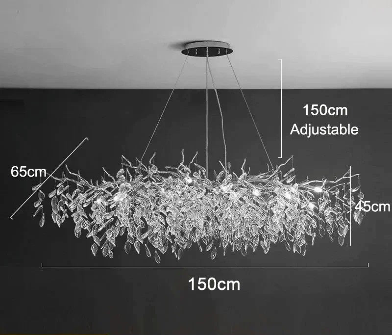 Modern Crystal Chandelier LED Ceiling Pendant Light for Dining, Living & Bedroom Décor