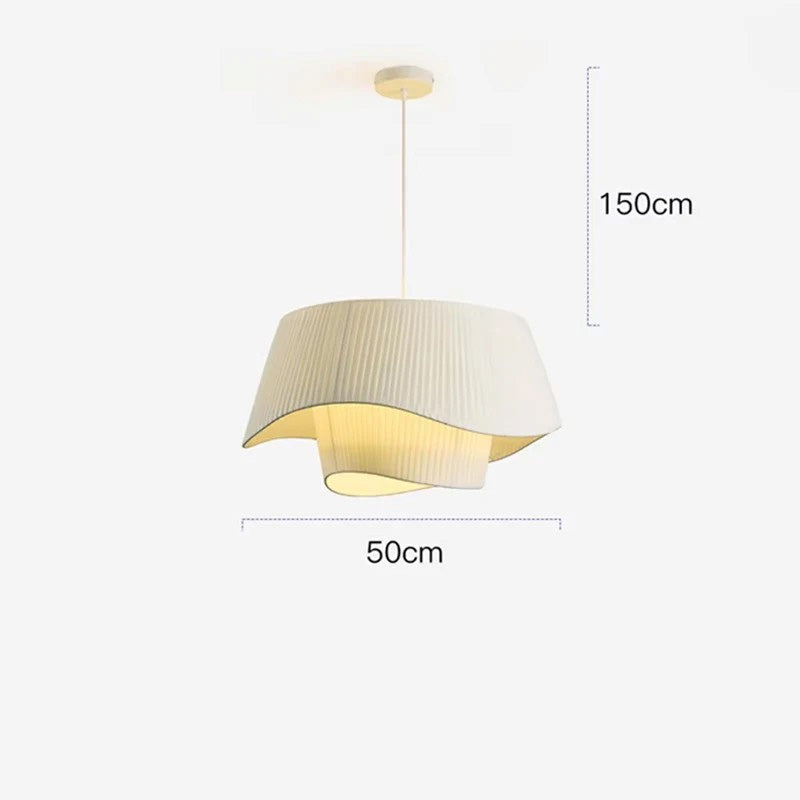 Retro Cream Fabric Chandelier With Pure Nordic Romance for Bedroom & Livingroom