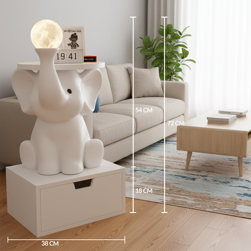 Luxury Elephant Moon Lamp Minimal Round Table