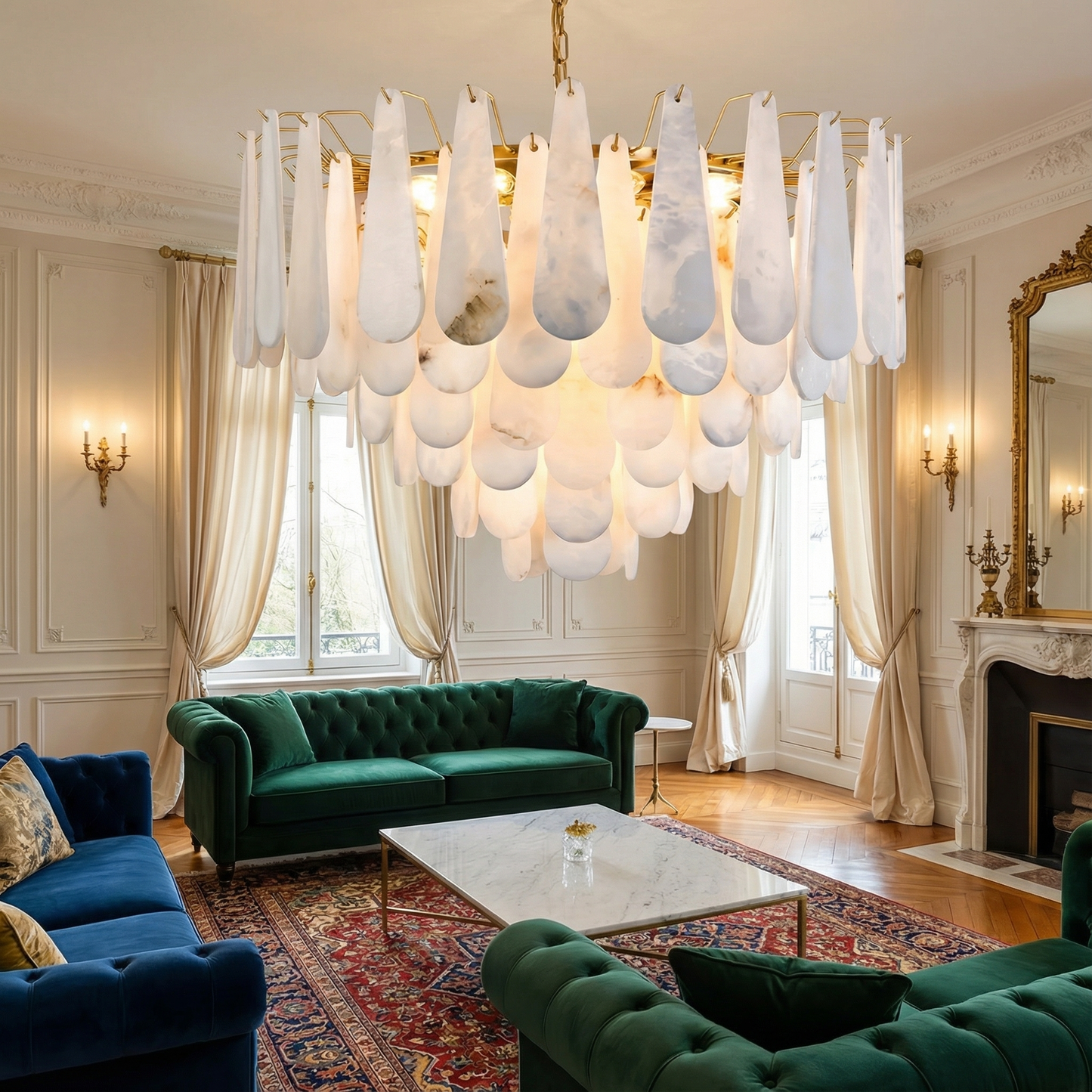 Premium French Marble Chandelier  with Copper Perfect Lighting for All Spaces