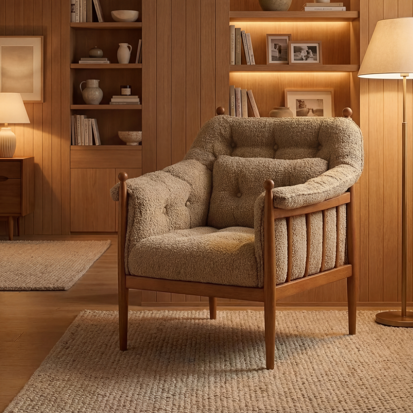 Stylish & Comfy Wooden Lounge Chair For Living Room & Other Spaces”