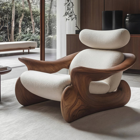 Modern Solid Wood Art Chair Soft Decorative Chair for Reception Areas