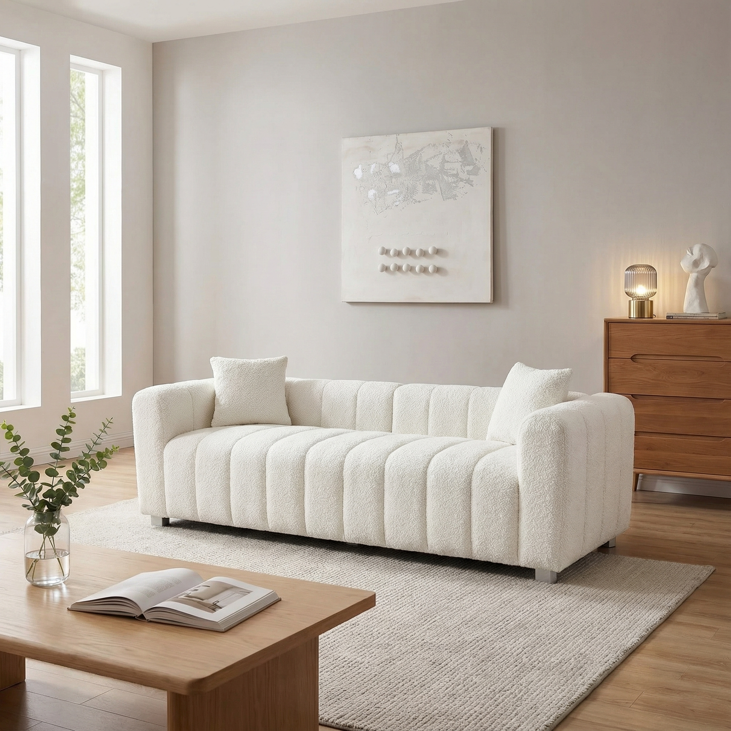 Luxurious Fluffy Boucle Couch Sofa Perfect for Any Living Room or Bedroom