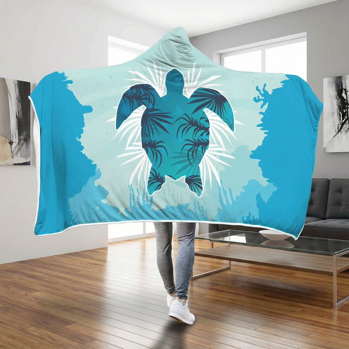 Sea Turtle Hooded Blanket