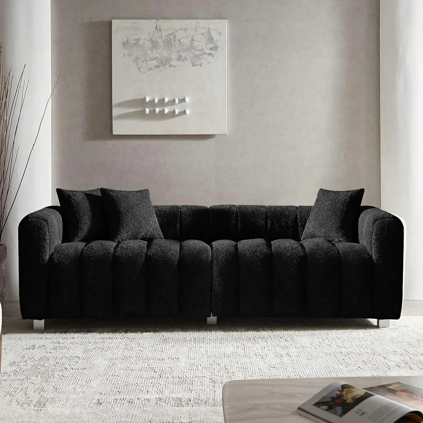 Luxurious Fluffy Boucle Couch Sofa Perfect for Any Living Room or Bedroom