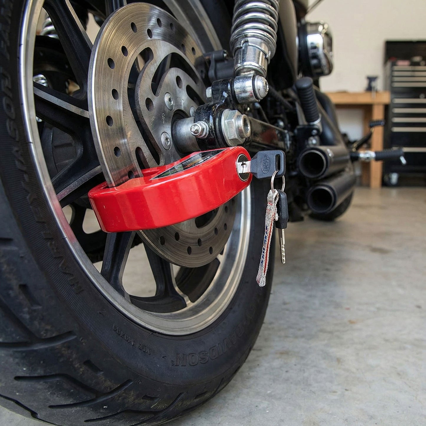 Anti Theft Disc Brake Motorbike Lock with Alarm