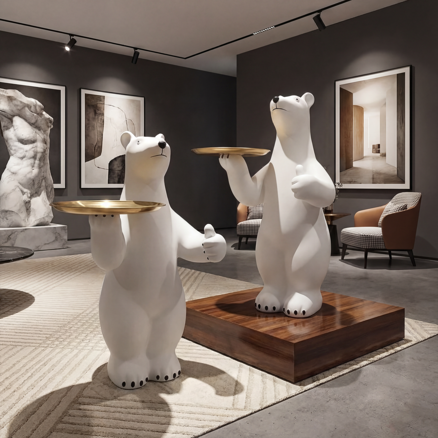 Premium Polar Bear Statue for Living Room Interiors