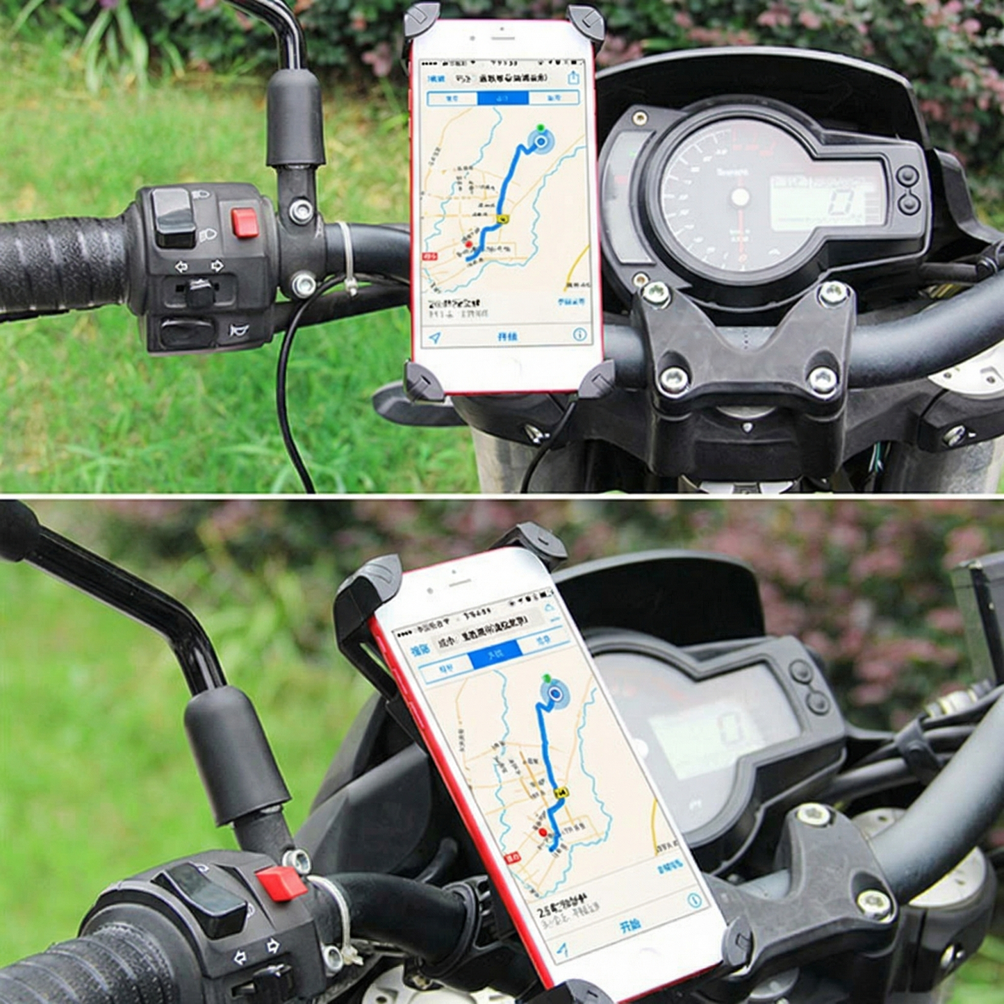 Universal Motorcycle Phone Mount With USB Charger
