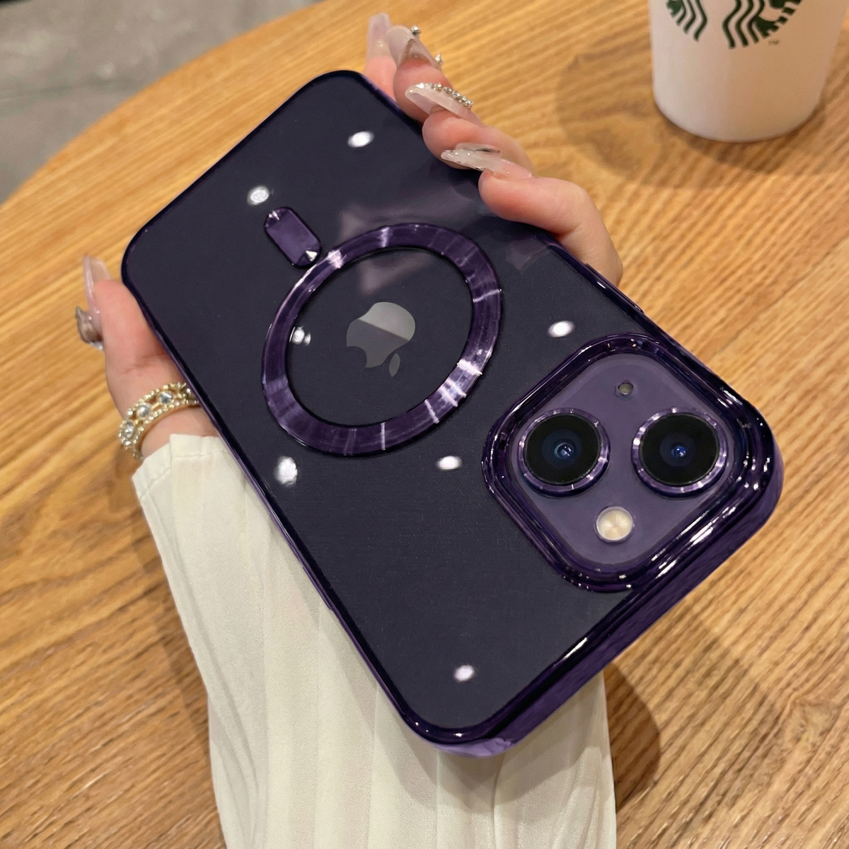 Luxury iPhone Transparent Case With Magsafe Magnetic Wireless Charging Case