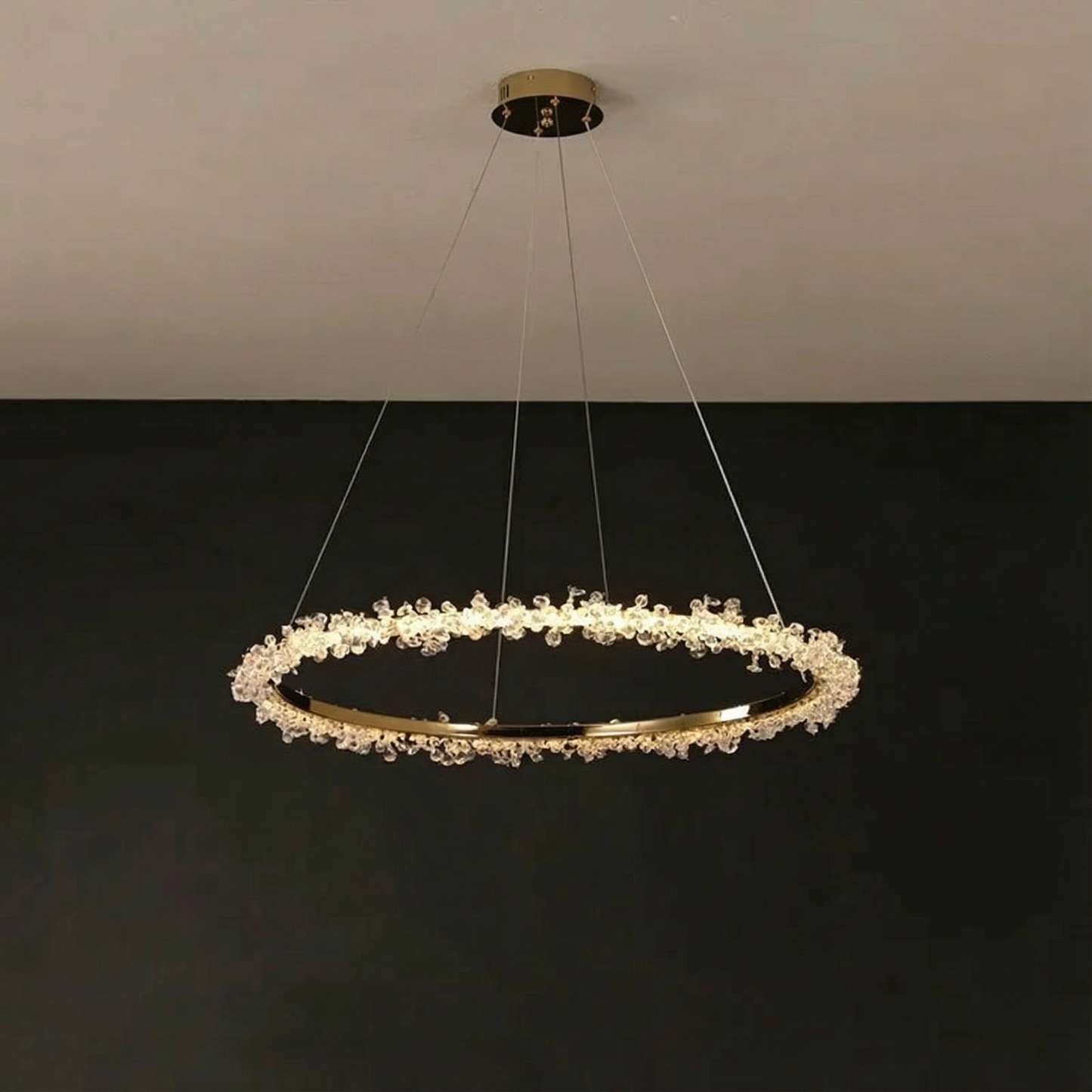 Elegant Modern Crystal Pendant Light  Nordic Ring Chandelier for Stylish Interiors