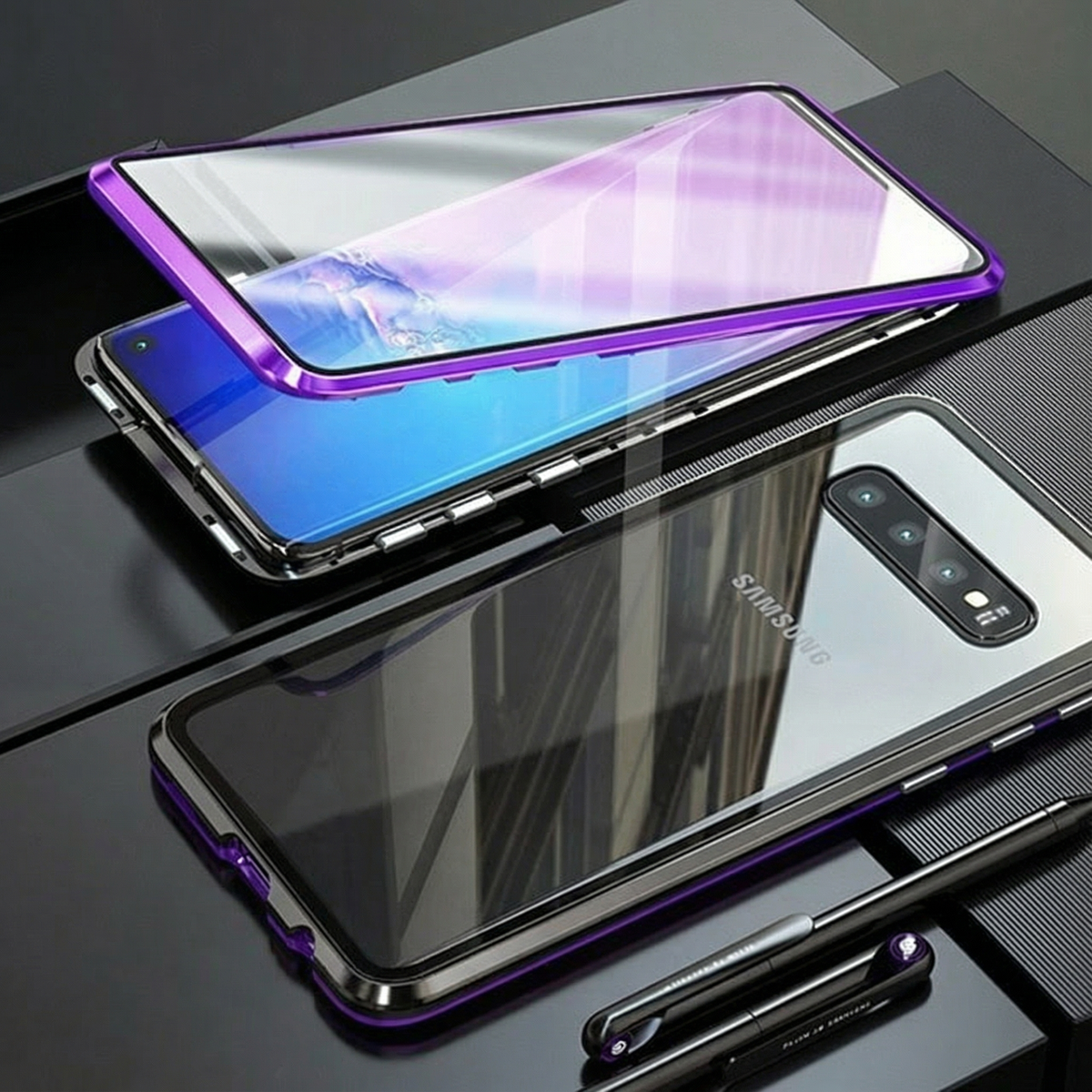 Magnetic Double Sided Case Sleek, Shockproof & Stylish for Samsung Galaxy